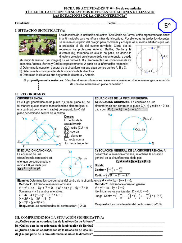 FICHA 4 y 5 - 5TO - EDA8 para Trabajar | PDF | Matemáticas | Geometría ...