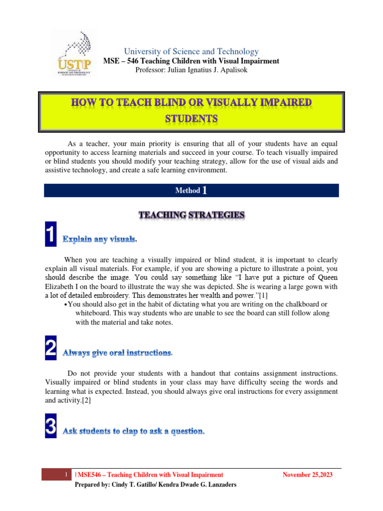 Visual Processing Disorder Examples