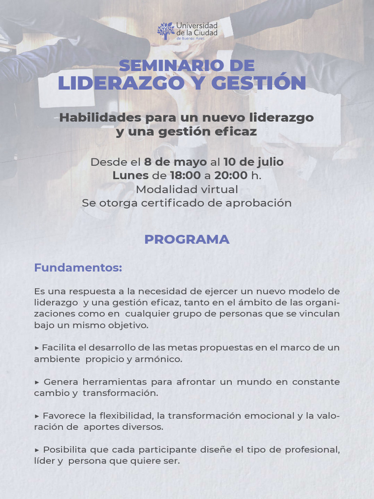 Seminario de Liderazgo y Gestión Eficaz | PDF | Liderazgo | Maestros