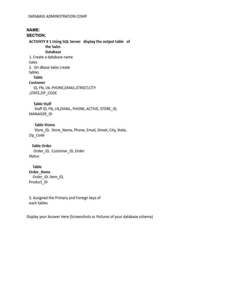 Tables Activity | PDF | Databases | Computer Data