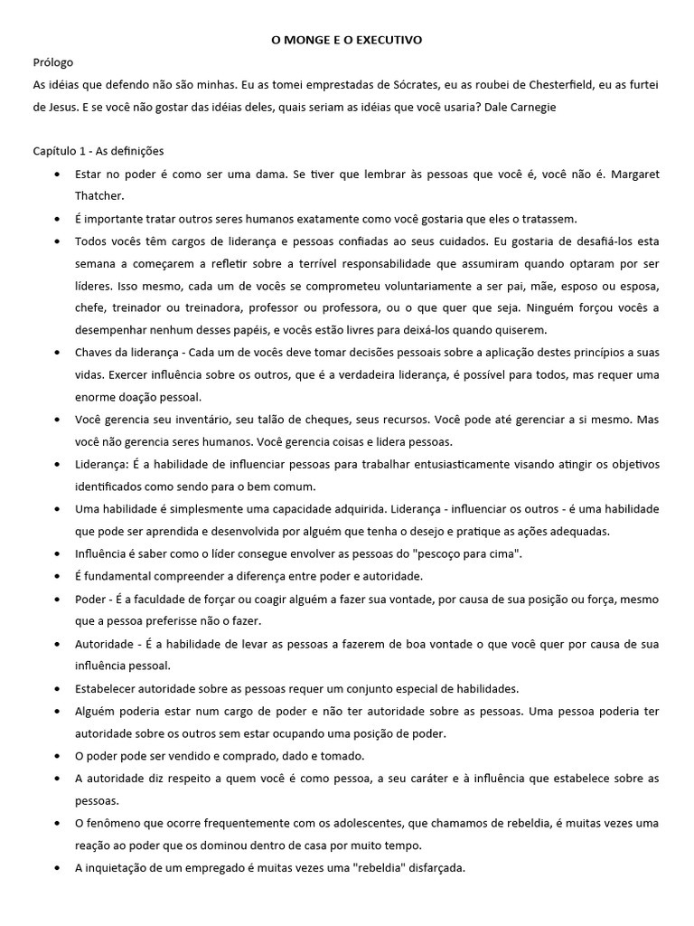 Livro o monge e o executivo pdf lideran a amor