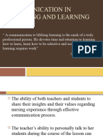 Communication in Teaching and Learning