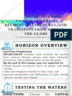 MODULE 18-21st Century Literary Genres and Their Elements, Structures, and Traditions From Across The Globe