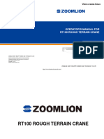 Zoomlion RT100 Rough Terrain Truck Crane Operator's Manual PDF