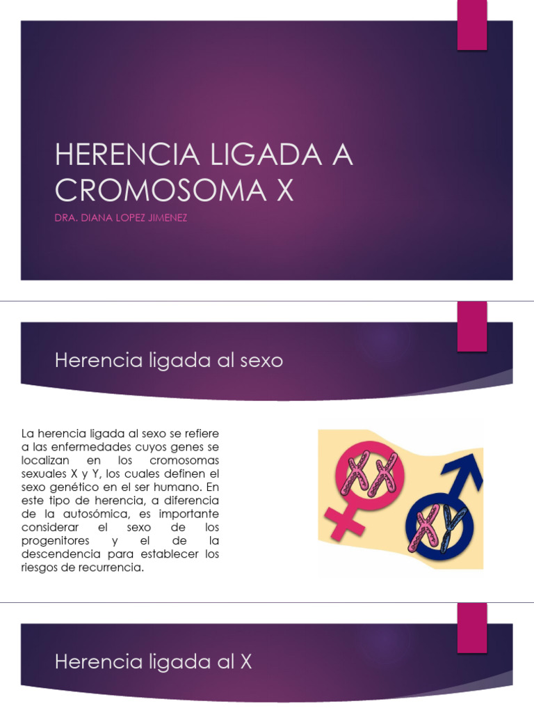 7.4 Herencia Ligada A Cromosoma X | PDF | Cigosidad | Herencia