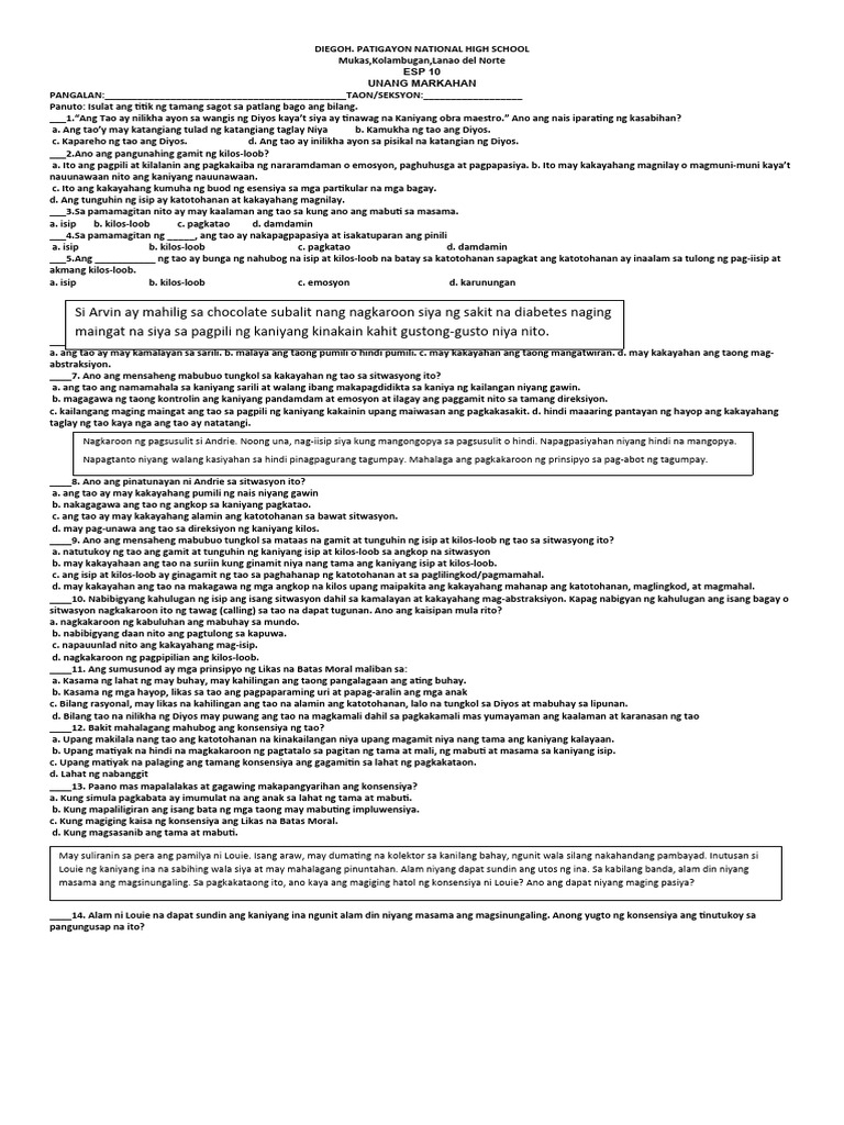 Esp 10 Exam | PDF