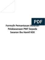 Formulir Pemantauan Bulanan Pelakasanaan PMT Kepada Sasaran BALITA