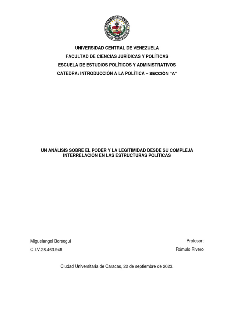 Ensayo miguelangel borsegui seccion a int a la politica pdf