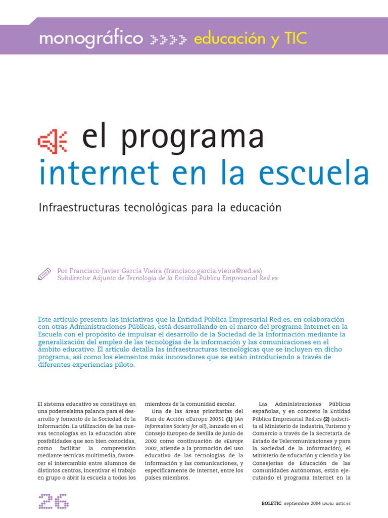 Internet en la Escuela: TIC en Educación | PDF | Internet | Software de ...