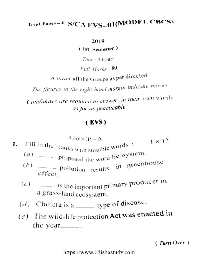 1 Sem S Ca Evs 01 2019 | PDF
