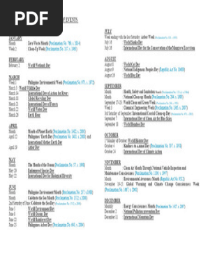 ENVIRONMENTAL 2024 CALENDAR OF EVENTS