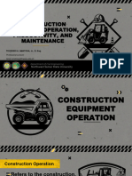 Construction Equipment Operation, Productivity and Maintenance