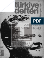 Türkiye Defteri Nazim Hikmet Milli Gurur Haziran 1974 Sayi 8