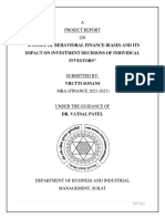 A Study of Behavioral Finance Biases and Its Impact On Investment Decisions of Individual Investors