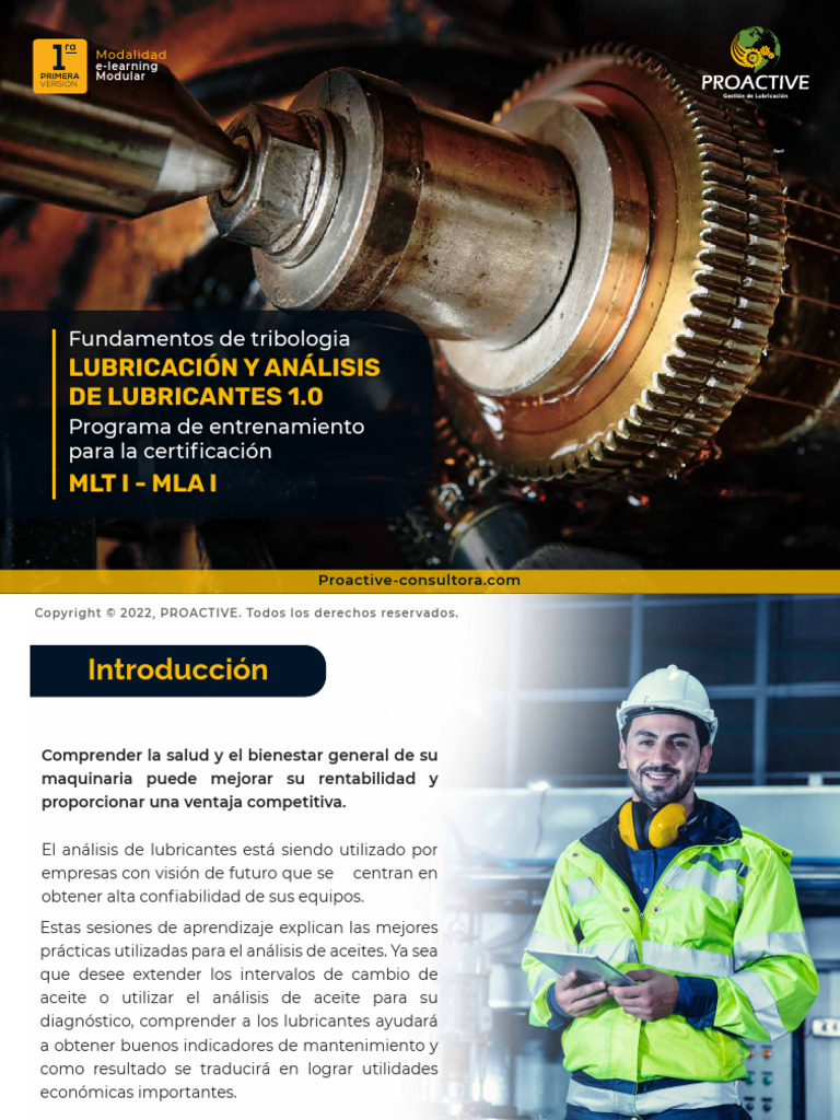 BROCHURE PROGRAMA MLT I y MLA I | PDF | Lubricante | Rodamiento (Mecánico)