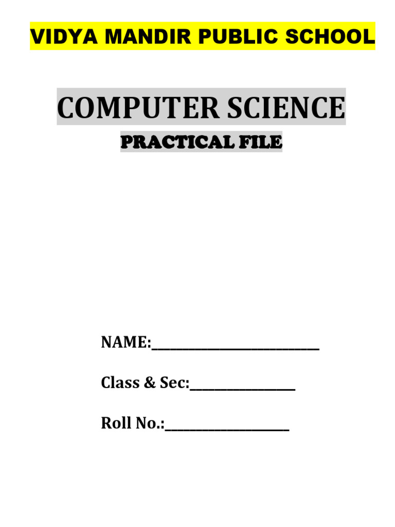 Xi - Comp - Sci. - Practical File (2023-24) | PDF | Mathematical ...