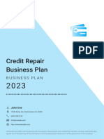 Credit Repair Business Plan Example
