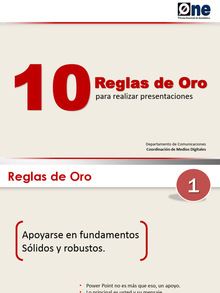 10 Reglas de Oro para Realizar Presentaciones de Power Point | PDF