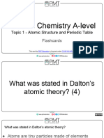 Flashcards - Topic 1 Atomic Structure and The Periodic Table - Edexcel Chemistry A-Level