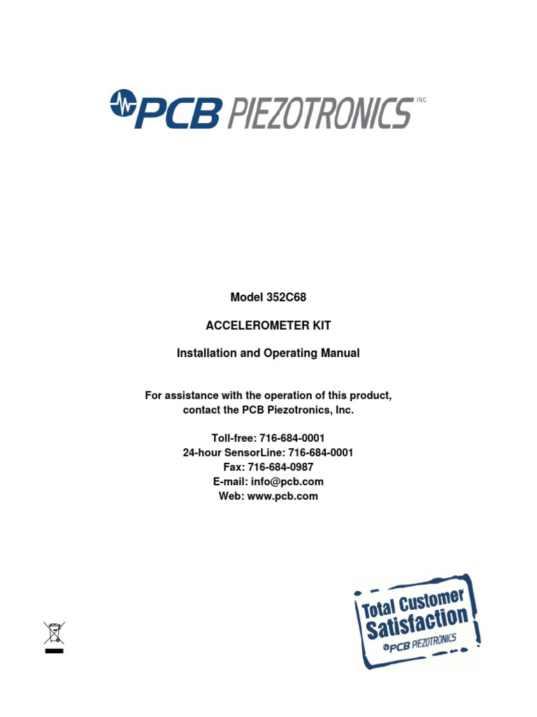 352C68 Accelerometer Installation Manual | PDF | Calibration | Physical ...