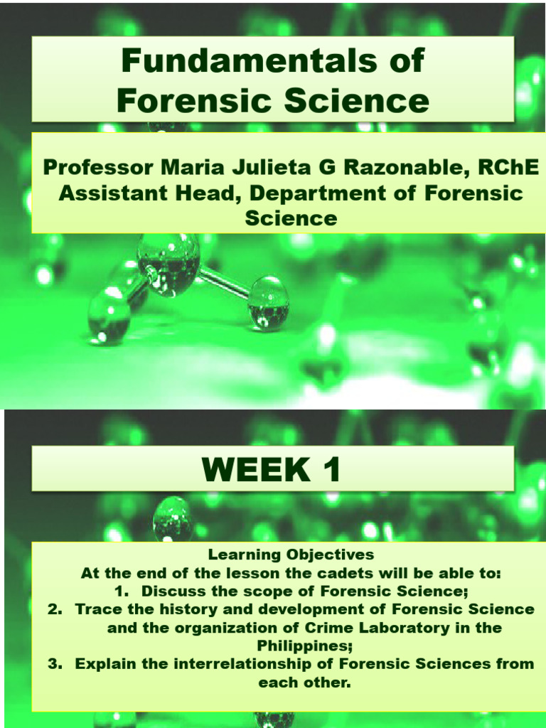 Week 1and 2 Powerpoint Fundamentals of Forensic Science | PDF