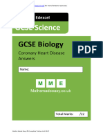 4.2.2.4 GCSE Biology AQA OCR EDEXCEL. Coronary Heart Disease Answers