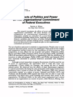 The Effects of Politics and Power On The Organizational Commitment of Federal Executives