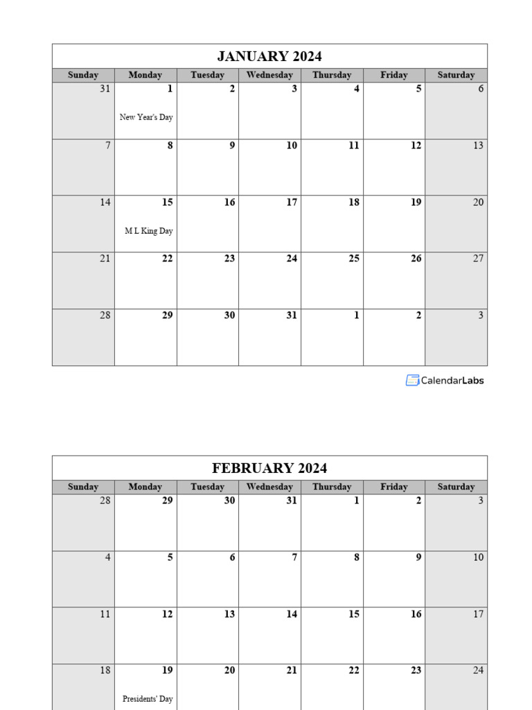 2024 Monthly Us Holidays Calendar PDF Easter Festival