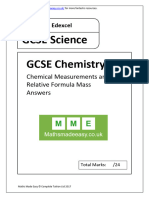 GCSE Chemistry AQA OCR Edexcel. Chemical Reactions and Relative Formula Mass Answers