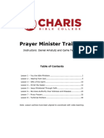 Prayer Minister Training Outline 2017 18