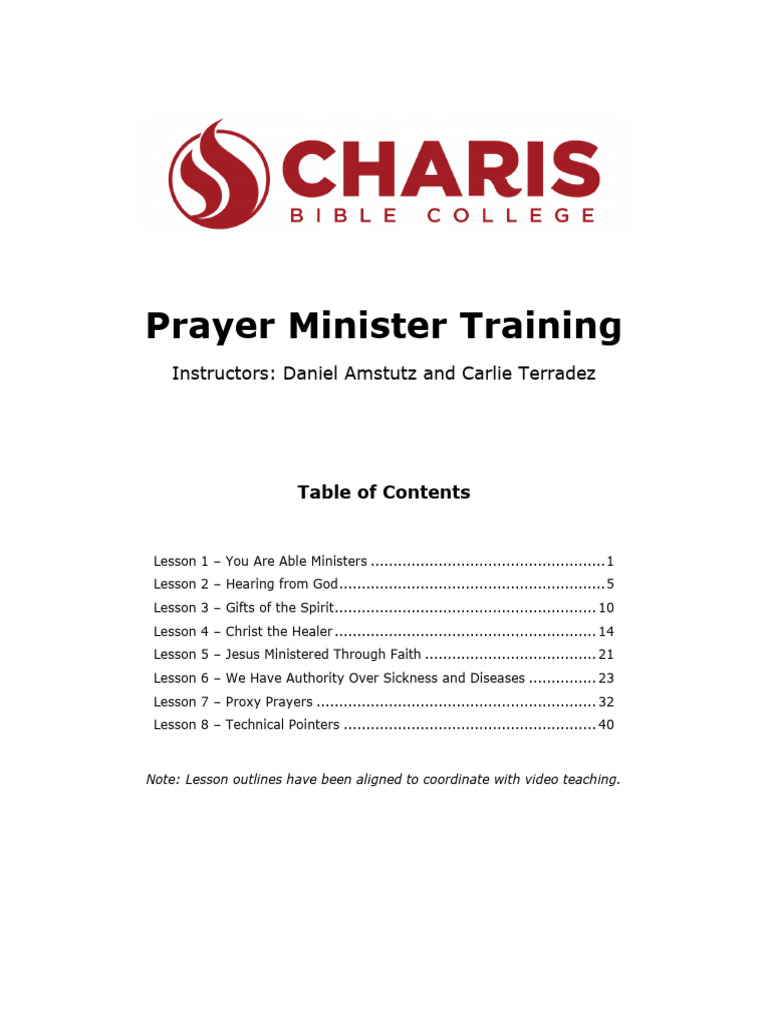 Prayer Minister Training Manual | PDF | Faith Healing | Jesus