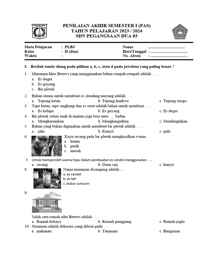 Pas Plbj Kelas 2 Semester 2 Pdf