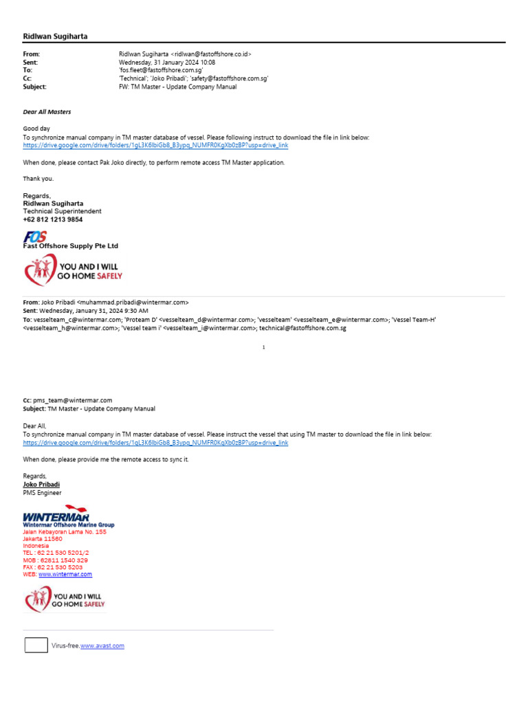Email TM Master Update Company Manual | PDF