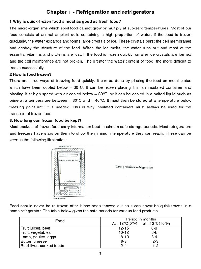 Chapitre 1 - REFRIGERATION AND REFRIGERATORS | PDF | Refrigerator ...