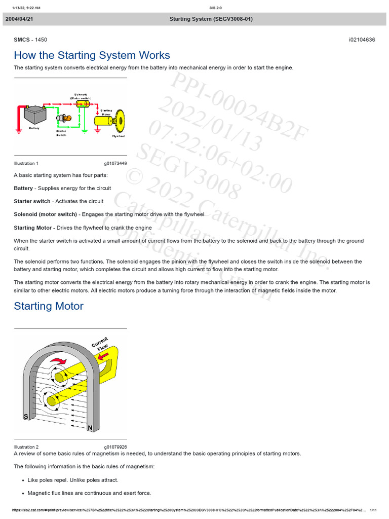 Understanding Starter Motor Operation | PDF | Electric Motor | Relay