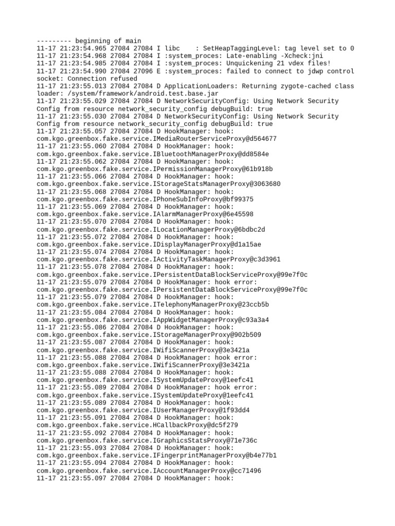 Android System Debug Log | PDF | Computers