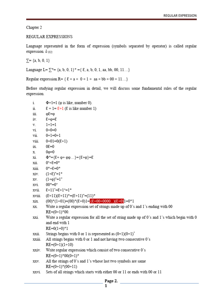 Chapter2 Regular Expression | PDF
