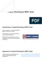 Capital Marketing in HDFC Bank