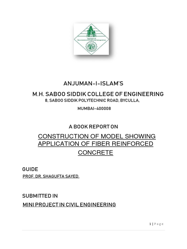 Fiber Reinforced Concrete Model Report | PDF | Concrete | Composite ...