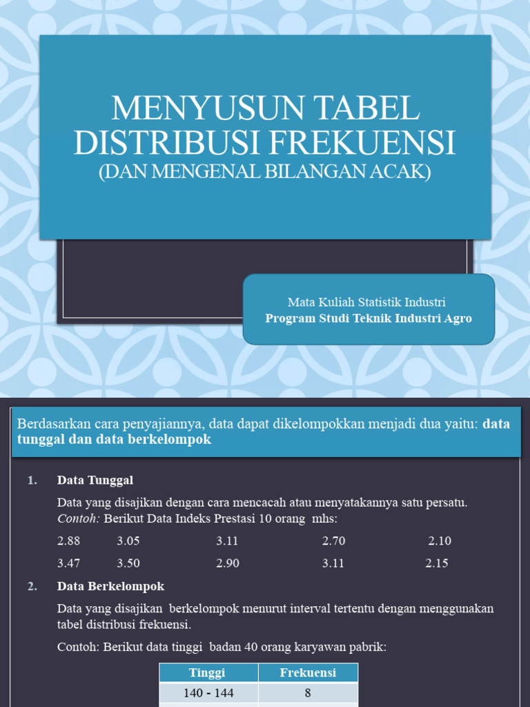 Cara Membuat Tabel Distribusi Frekuensi | PDF