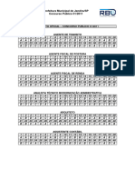 Rbo 2011 Prefeitura de Jandira SP Agente Fiscal de Postura Gabarito