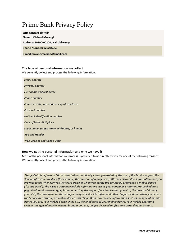 PRIVACY POLICY PDF EXAMPLE intelligence overview