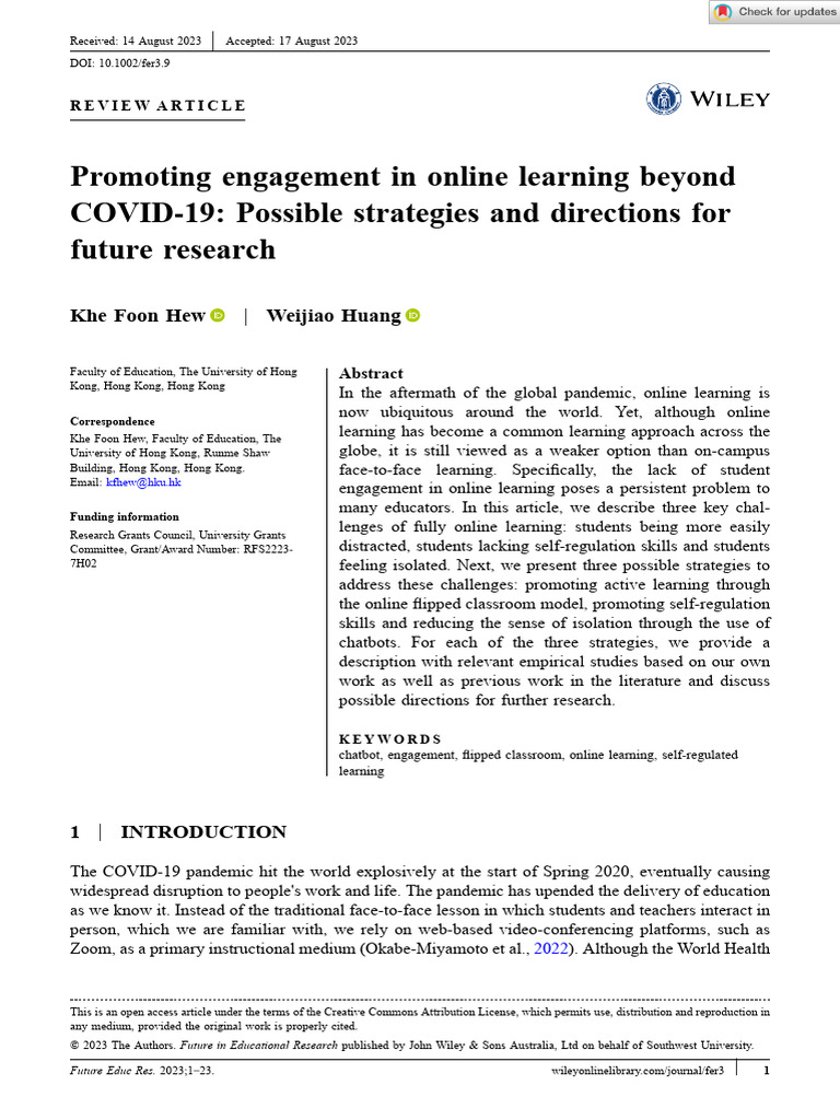 Strategies for Enhancing Online Learning Engagement | PDF ...
