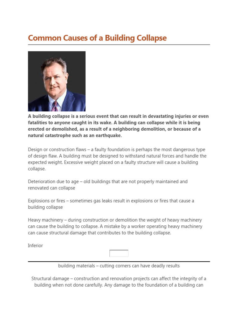 Common Causes of A Building Collapse | PDF | Legal Liability | Demolition