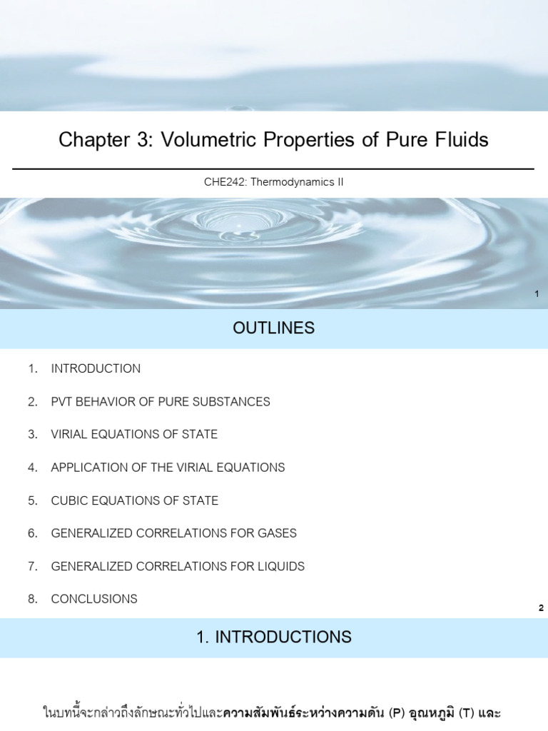 1 Volumetric Properties of Pure Fluid PDF Gases Liquids