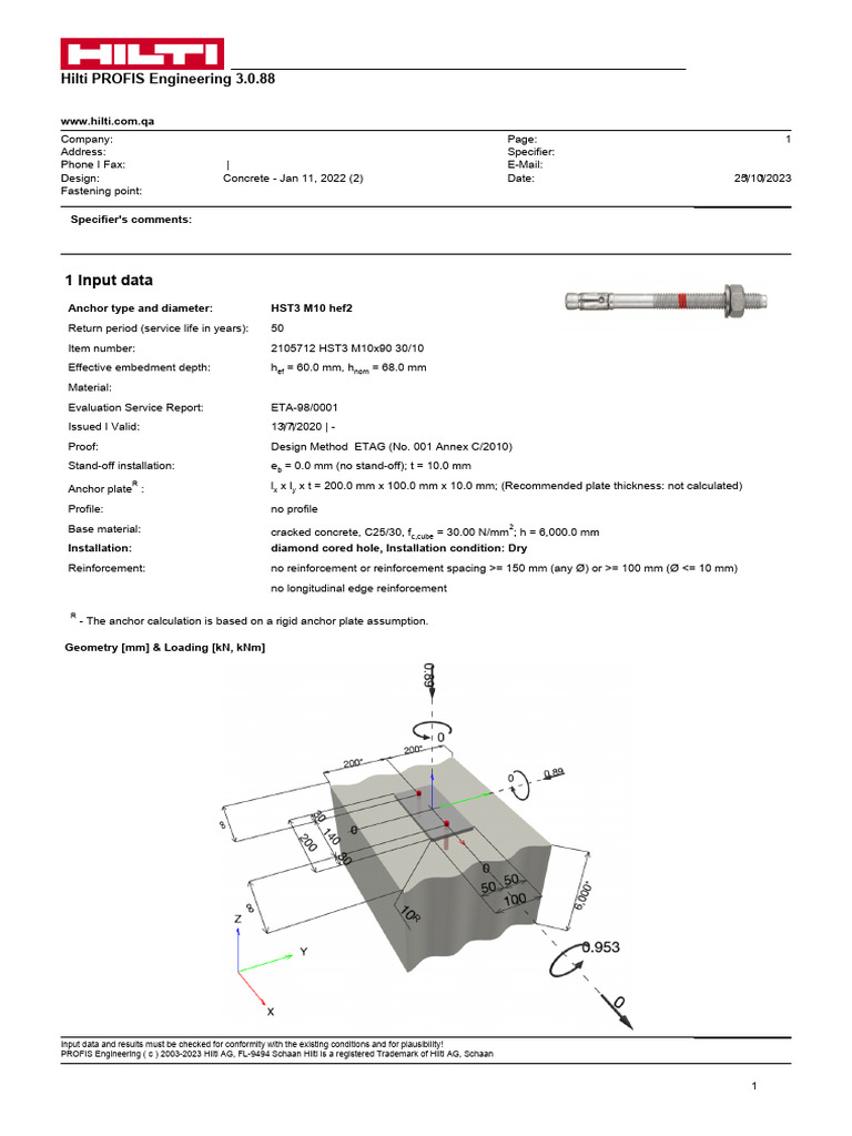 M10 Hilti Expansion Bolt PDF Civil Engineering Building Engineering