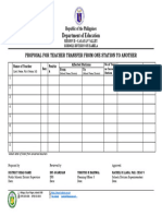 Template For Teacher Transfer Requests and Movements