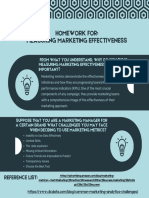 Homework For: Measuring Marketing Effectiveness: Reference List