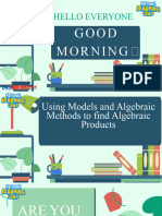 Week 1 - Lesson 5 - Evaluating Algebraic Expressions and Using Models and Algebraic Methods To Find Algebraic Products