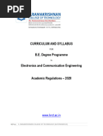 Curriculum and Syllabus B.E. Degree Programme Electronics and Communication Engineering